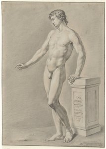 Standing Male Nude by a Column