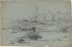 A Rocky Meadow by a River