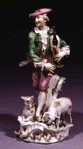 Meissen shepherd with bagpipes