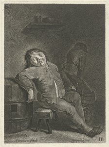 Inn Interior with Two Farmers