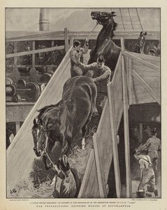 War Preparations, Shipping Horses at Southampton