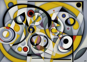 Abstract: Silver-Yellow Circles 3