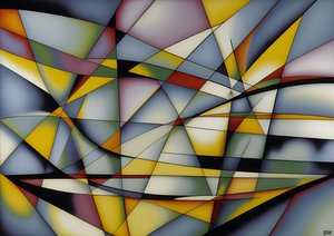 Abstract: Silver-Yellow Curves+Triangles 1