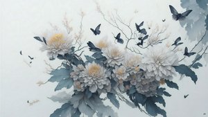 Chrysanthemum Flower in White
