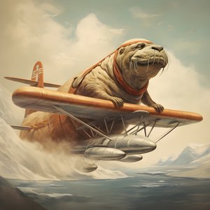 A Walrus Flying an Airplane 3