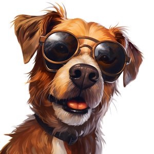 Dog, Cartoon, Sunglasses 3