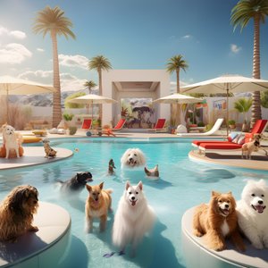 Dog Pool Party in Palm Springs 1