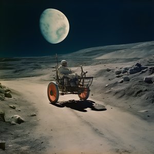 Moon Beetle, Moon Landscape with Craters 2