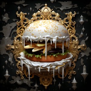 A white marble burger