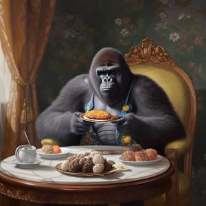 A Gorilla Eating 3