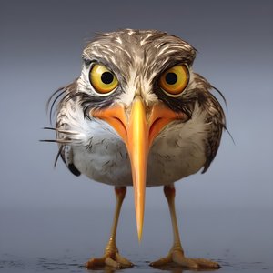 A Sandpiper Holds a Fish 4