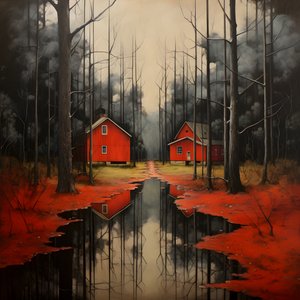 Two Red Houses in the Forest 2