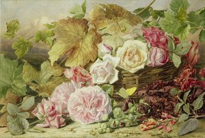 Peonies, Roses and Hollyhocks, 1862