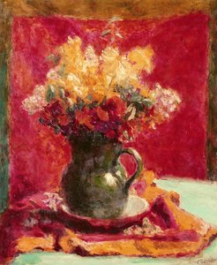 Green Jug with Flowers