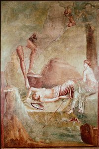 Drunk sleeping maenad (fresco)