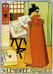 Advertisement poster of the Lembree Art Gallery in Brussels