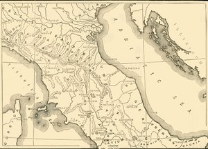 Map of Northern and Central Italy, 1890