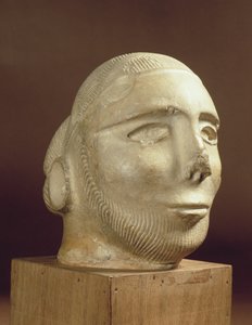 Steatite portrait head, Mohenjodaro, 2300-1750 BC