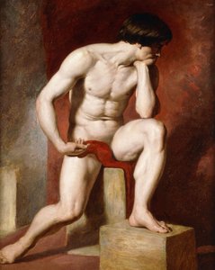 A Male Nude, seated full-length