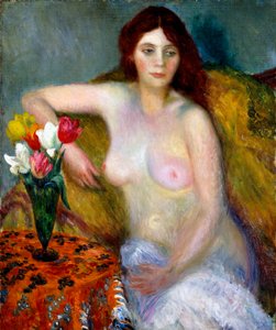 Nude with Tulips