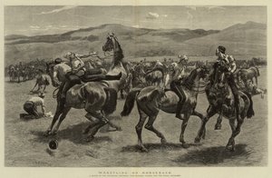 Wrestling on Horseback