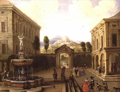 Summer Landscape with a Fountain by AB.C.