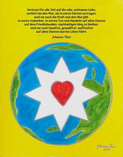 Noble, Mindful Love in Our Hearts Brings and Maintains Peace in This World by Johanna Thier