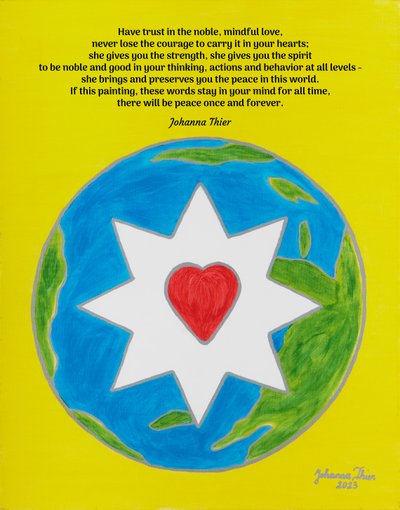 The Painting of Rosental with the Star of the Noble, Mindful Love for an Ideal, Peaceful World by Johanna Thier