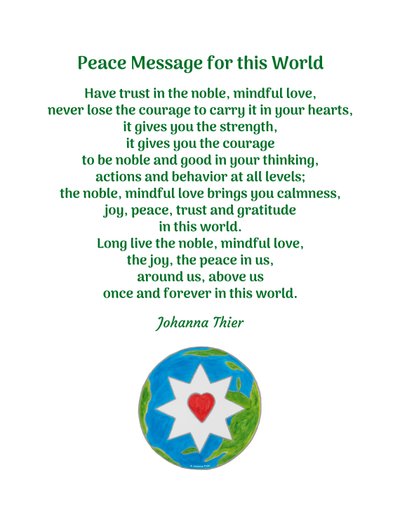Peace Message for this World by Johanna Thier