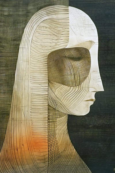 Figurative woman portrait by F. Abderrahim