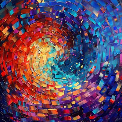 Abstract Art with Acrylic Paint Colors by F. Abderrahim