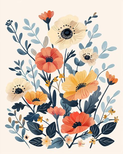 Boho Flowers Nursery for Botanical Art Prints by F. Abderrahim