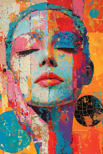 A woman face canvas minimalist sculptural abstract sci fi surrealism by F. Abderrahim