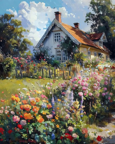 Garden of an old house nostalgic Eastern European House by F. Abderrahim