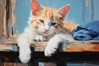 Resting Blond Cat by F. Abderrahim