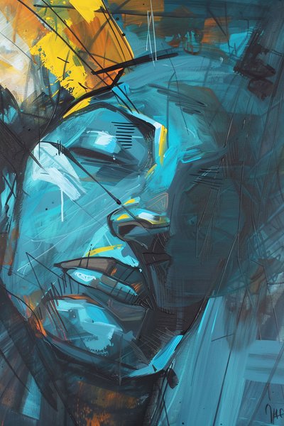 Abstract Woman Face, Wall Decor for Living Room by F. Abderrahim