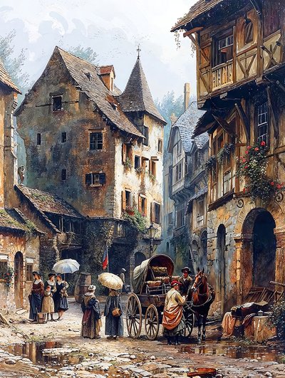 Street Alley and Medieval Houses by F. Abderrahim