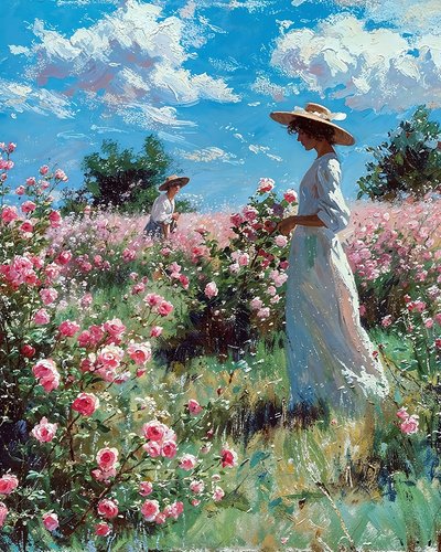 Beautiful Landscape with Blooming Meadows by F. Abderrahim
