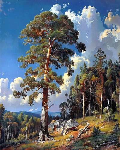 Landscape with Rocky Cliffs and forest by F. Abderrahim