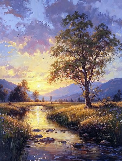 Morning landscape sunrise over the mountains by F. Abderrahim
