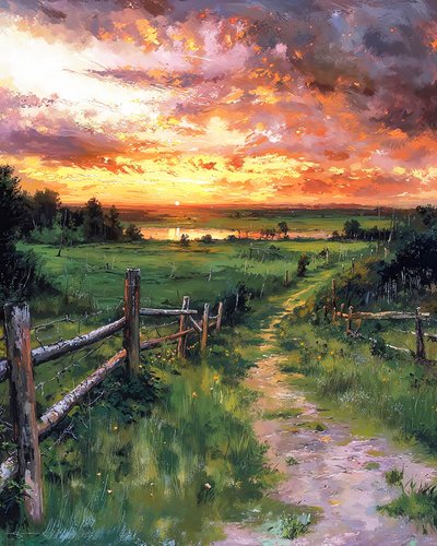 Landscape with a Meadow by F. Abderrahim