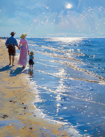 Landscape with Secluded Beach by F. Abderrahim