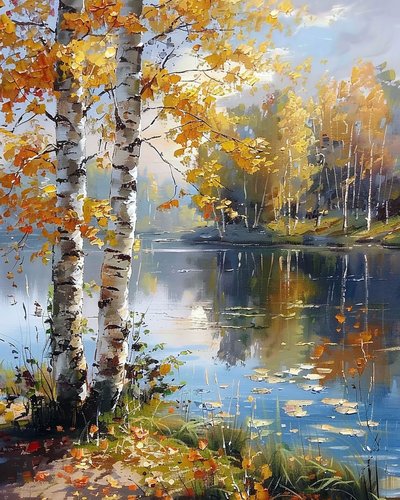 Landscape & Trees with Pristine Waters by F. Abderrahim