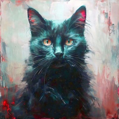 A Black Cat with Yellow Eyes by F. Abderrahim