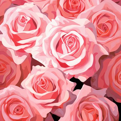Illustration of bouquet of roses in high resolution by F. Abderrahim