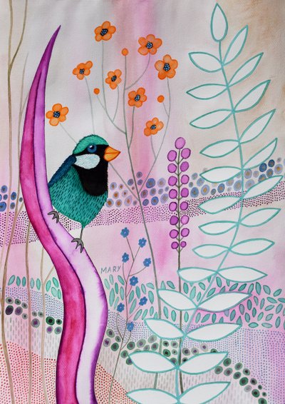 Fantasy Bird by Marys Watercolors