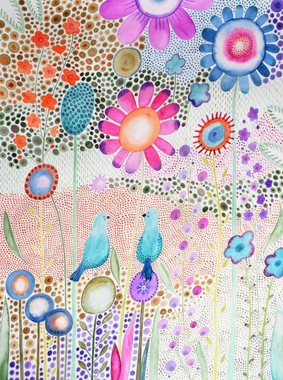 Two Little Birds by Marys Watercolors