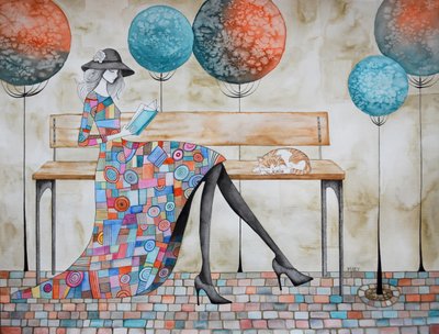 Her Beautiful Dress by Marys Watercolors