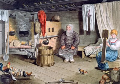 Peasant House, Russia, 1821 by AC Houbigaot