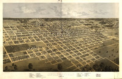 Springfield, Illinois 1867 by A.; Chicago Lithographing Co. Ruger